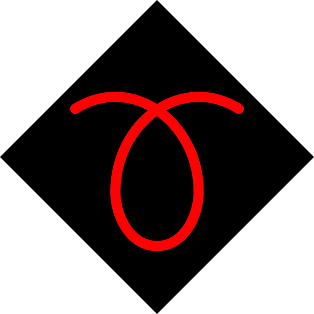 Silver Palace trailer symbol, a red horned or gamma-shaped mark on a black diamond patch stitched to the young photographer's coat