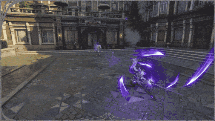 A purple Resonance Effect burst triggering in Silver Palace combat