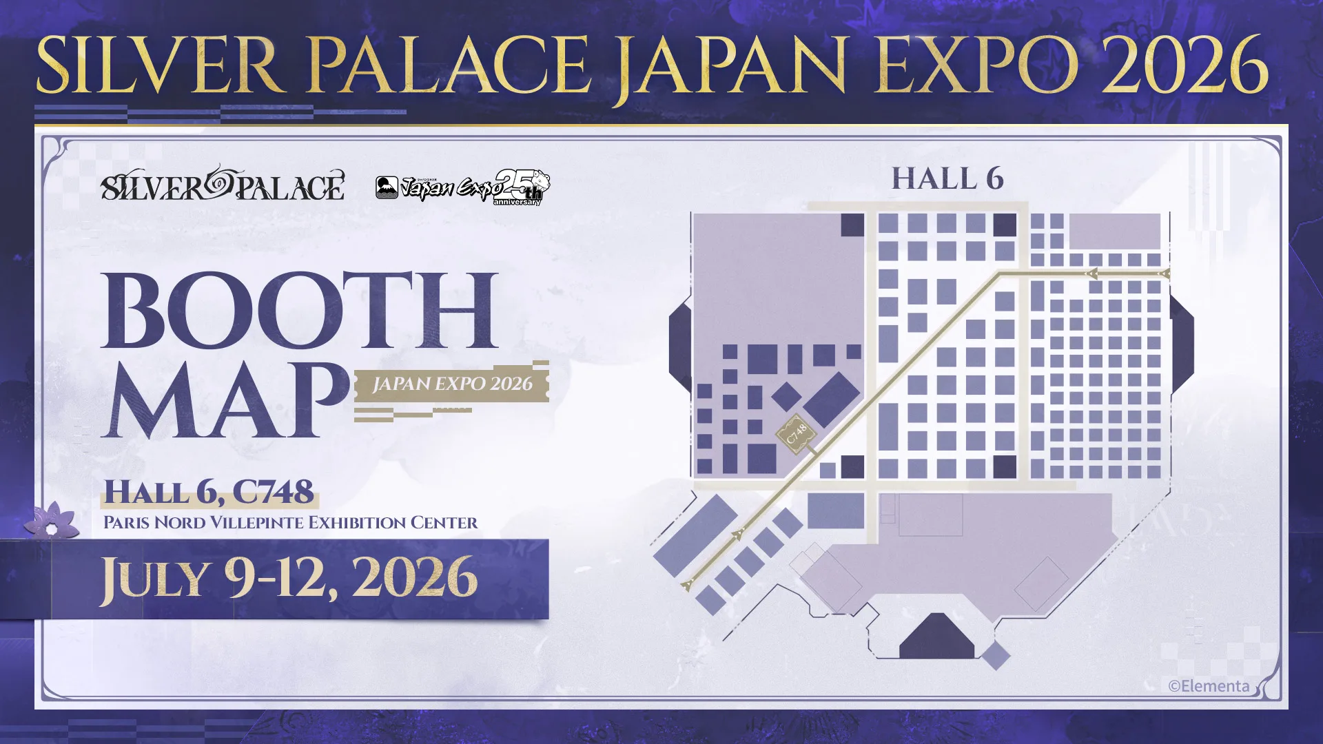 Silver Palace Japan Expo 2026 booth map — Hall 6, Booth C748, Paris Nord Villepinte
