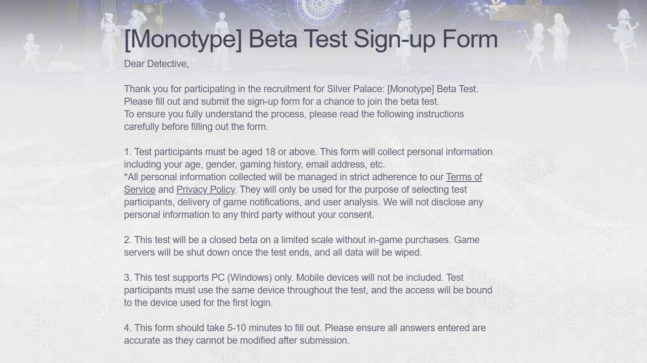 Silver Palace Monotype Beta Recap: Every Character, Reward & System Revealed