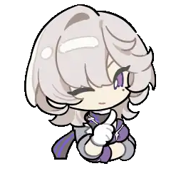 Bentham winking with a finger raised to her lips