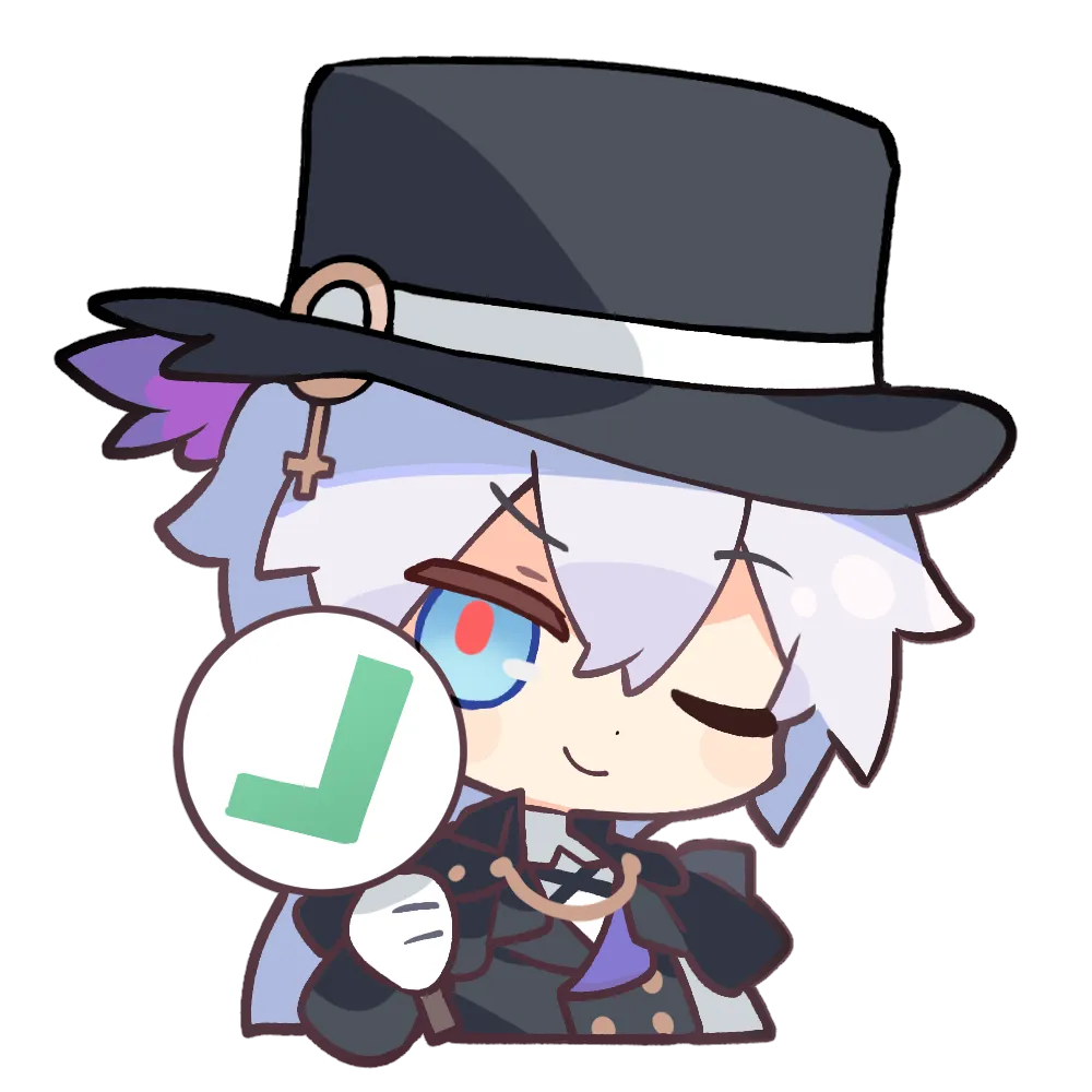 The Detective winking and holding up a green tick