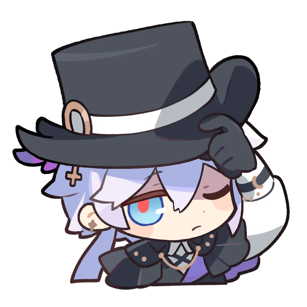The Detective tipping the brim of a black top hat