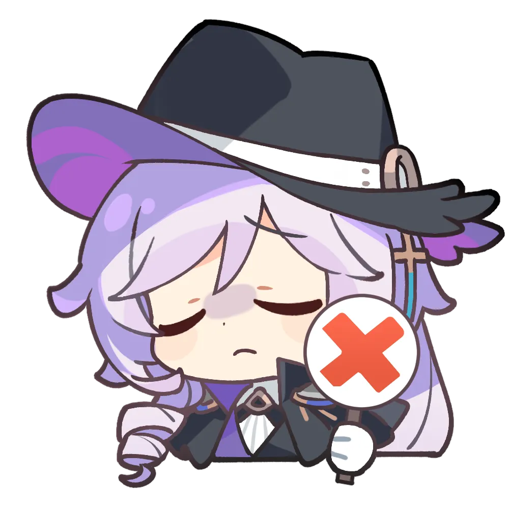 The Detective frowning with eyes shut beside a red cross