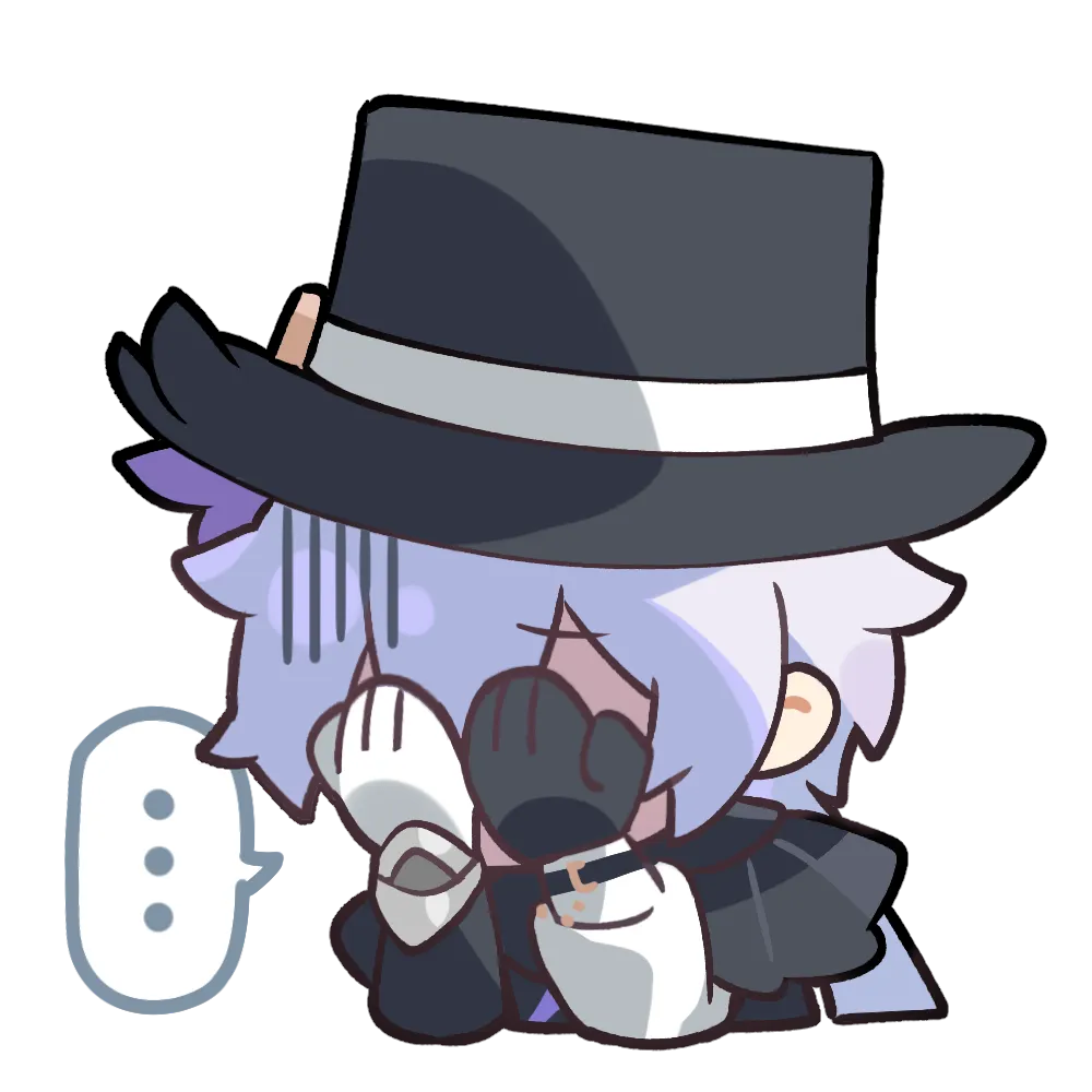 The Detective covering their mouth beside an empty speech bubble