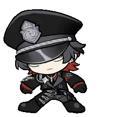 Rex braced in a wide stance beside a Halt! speech bubble