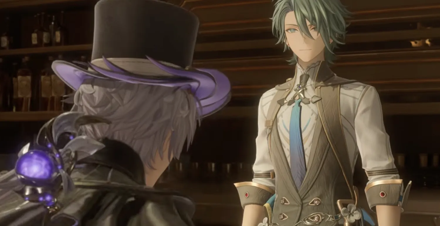 Silver Palace's bartender Argos at the Memoir Bar, welcoming the returning detective like a legend