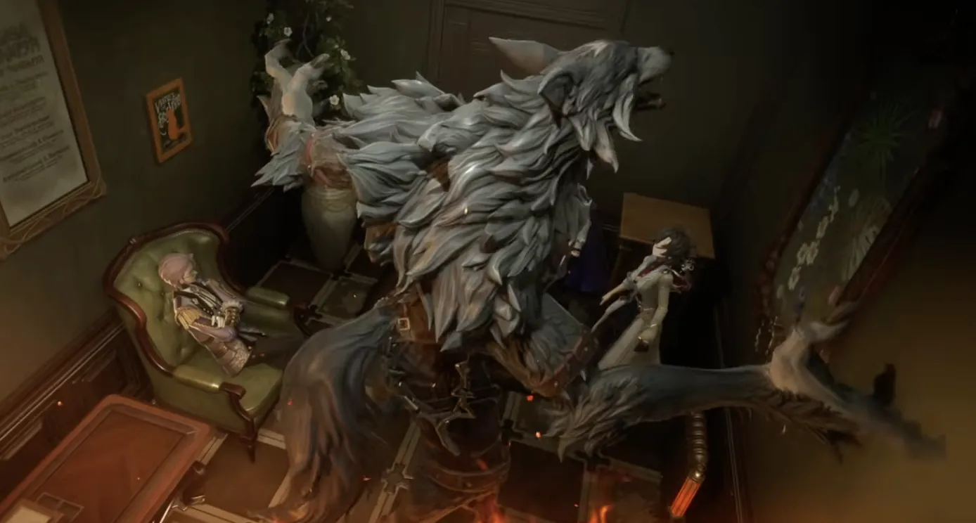 Silver Palace's Madeline revealing herself as a werewolf as the detective outfights her and exposes Baron Edgar's plot