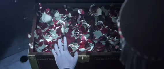 A chest of blood-stained white roses left as a calling card in Silver Palace