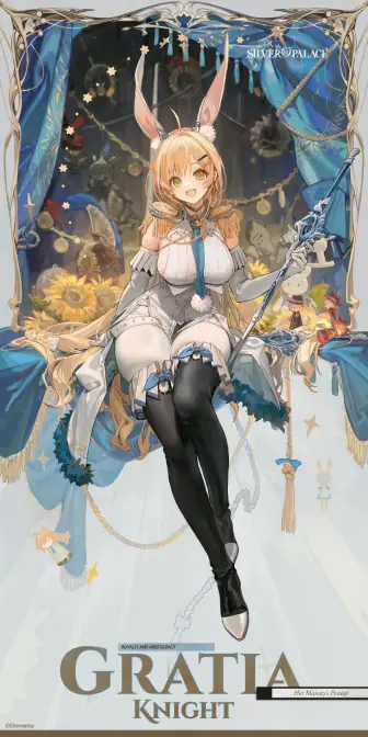 Gratia, an Argent Knight of the Order of the Tide, in official Silver Palace art