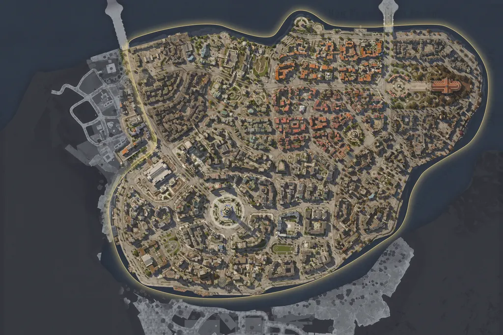 Overhead map of the city of Silver Palace