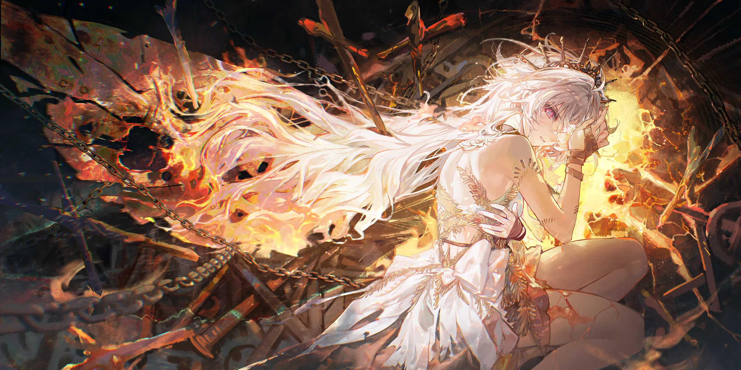 Full splash artwork for The Burning Stone Mystery